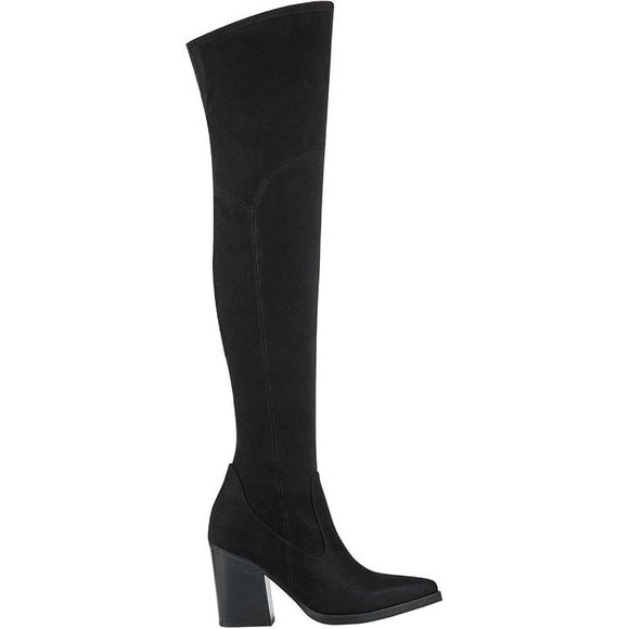 Marc Fisher Womens Meyana Black Faux Suede Tall Over-The-Knee Boots Shoes - Picture 2 of 3